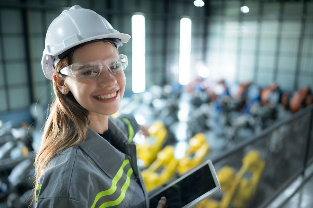 A female auditor Inspected to account for the company's robot assets that were brought